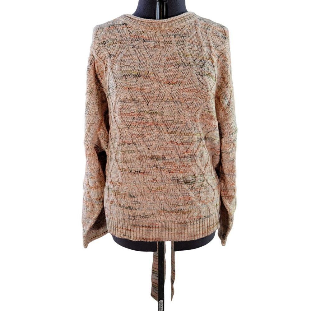 Universal Thread Cream Cable Knit Sweater with Knot Accent Sz 3X